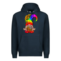 Navy LGBTQ+ Pride Gnome With Donut Premium Hoodie - BundleAndBundleShop