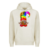 Oatmeal Heather LGBTQ+ Pride Gnome With Donut Premium Hoodie - BundleAndBundleShop