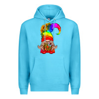 Ocean Blue LGBTQ+ Pride Gnome With Donut Premium Hoodie - BundleAndBundleShop