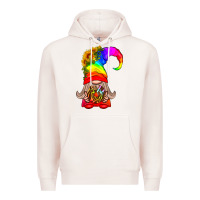 Pale Pink LGBTQ+ Pride Gnome With Donut Premium Hoodie - BundleAndBundleShop