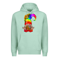 Seafoam LGBTQ+ Pride Gnome With Donut Premium Hoodie - BundleAndBundleShop