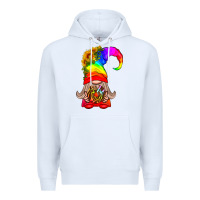White LGBTQ+ Pride Gnome With Donut Premium Hoodie - BundleAndBundleShop