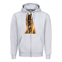 Heather Grey belgian shepherd tervuren Zipper Hoodie - Artiststas