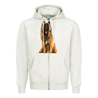 Oatmeal Heather belgian shepherd tervuren Zipper Hoodie - Artiststas