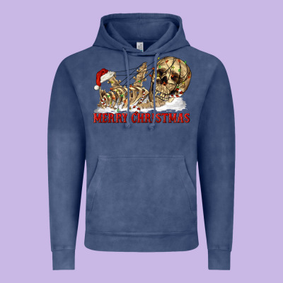 Vintage Hoodie Merry christmas skeleton