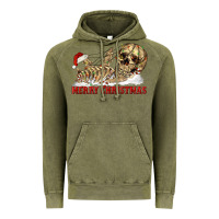 Vintage Olive Merry christmas skeleton Vintage Hoodie - RanaPortraitStore