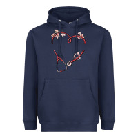 Navy custom heart stethoscope Heavyweight Hoodie - MaliasSmallBusiness