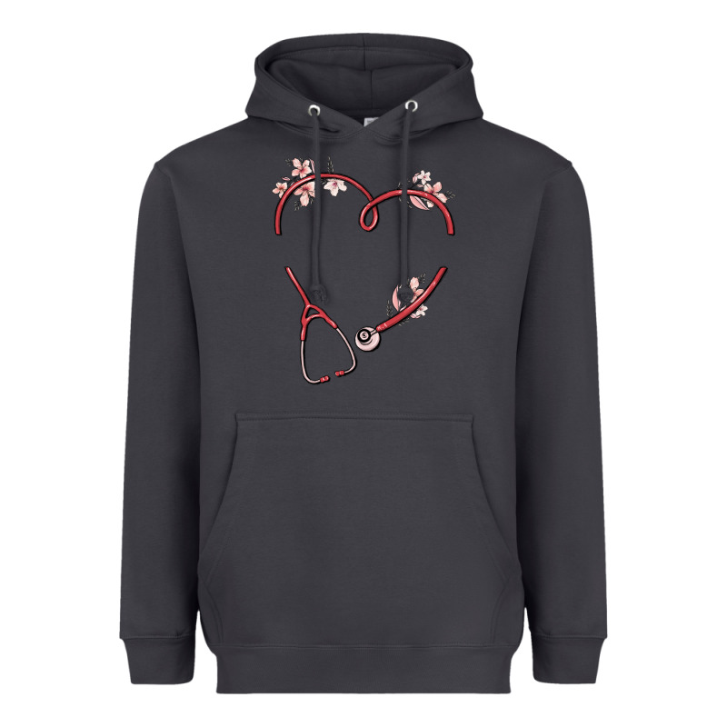 Custom Heart Stethoscope Heavyweight Hoodie by MaliasSmallBusiness | Teevron