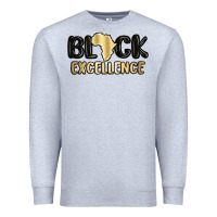 Heather Grey black excellence Premium Sweatshirt - MaliasSmallBusiness