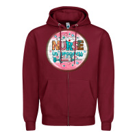 Burgundy nurse round earrings 2 Zipper Hoodie - BundleAndBundleShop