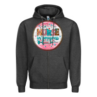Charcoal Heather nurse round earrings 2 Zipper Hoodie - BundleAndBundleShop
