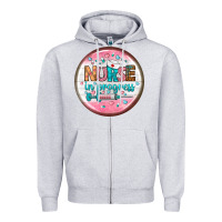 Heather Grey nurse round earrings 2 Zipper Hoodie - BundleAndBundleShop