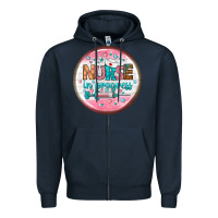 Navy nurse round earrings 2 Zipper Hoodie - BundleAndBundleShop