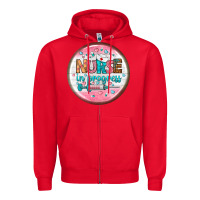 Red nurse round earrings 2 Zipper Hoodie - BundleAndBundleShop
