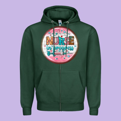 Nurse Round Earrings 2 Zipper Hoodie Designed By Bundleandbundleshop