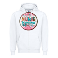 White nurse round earrings 2 Zipper Hoodie - BundleAndBundleShop