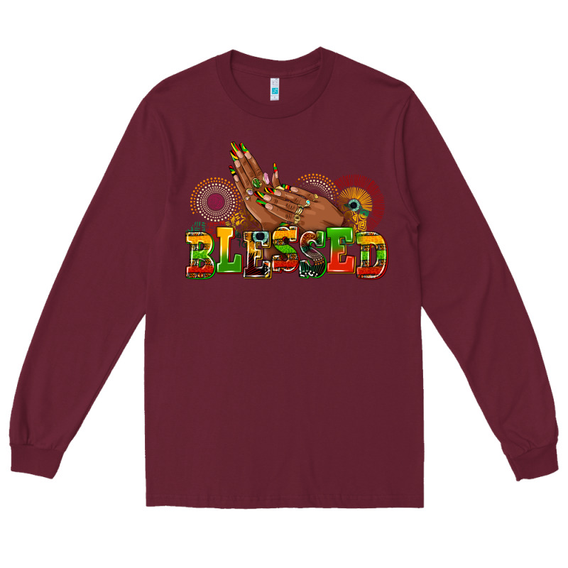 Blessed Afro Woman Hands Long Sleeve Tee by AdoDesignShop | Teevron