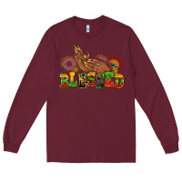 Burgundy blessed afro woman hands Long Sleeve Tee - AdoDesignShop