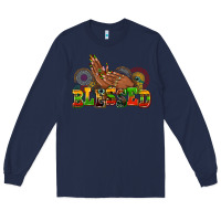 Navy blessed afro woman hands Long Sleeve Tee - AdoDesignShop