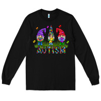 Black autism Gnome Long Sleeve Tee - CowhideDigitalArt