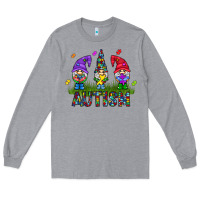 Heather Grey autism Gnome Long Sleeve Tee - CowhideDigitalArt