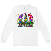 White autism Gnome Long Sleeve Tee - CowhideDigitalArt