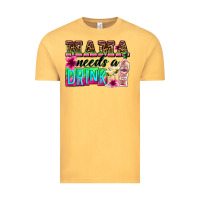 Vintage Mustard mama needs a drink Vintage Tee - Zillion Design Studio