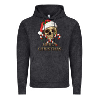 Vintage Black merry christmas skull Vintage Hoodie - RanaPortraitStore