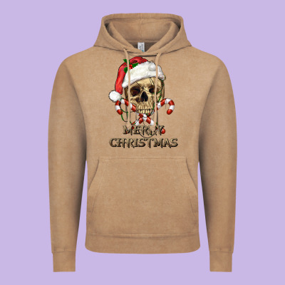 Vintage Hoodie merry christmas skull