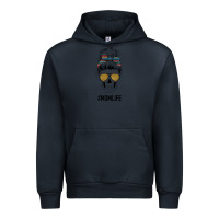 Navy Western Glitter Aztec Patterned Mom Skull Urban Hoodie - Bettercallsaul