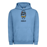 Pigment Pebble Blue Western Glitter Aztec Patterned Mom Skull Urban Hoodie - Bettercallsaul
