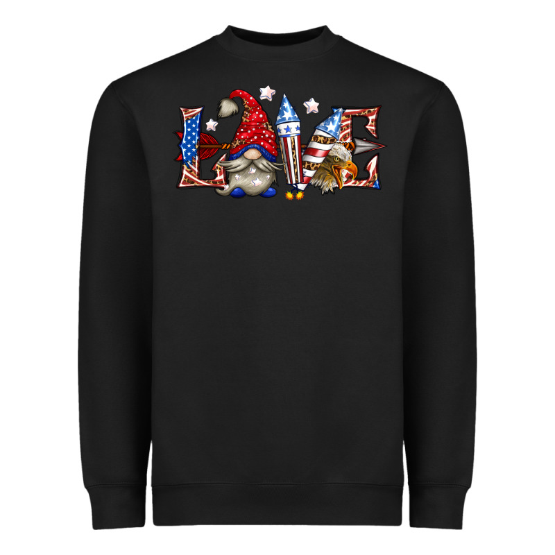 Love 4th July With Gnome Billie Wilder Heavyweight Sweatshirt by texasbilliewilder | Teevron