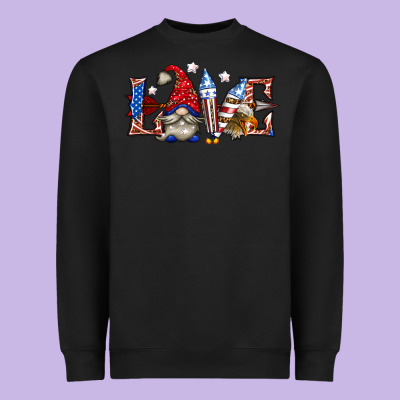 Heavyweight Sweatshirt love 4th july with gnome billie wilder