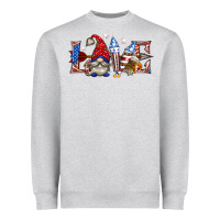 Heather Grey love 4th july with gnome billie wilder Heavyweight Sweatshirt - texasbilliewilder