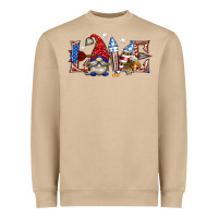 Mushroom love 4th july with gnome billie wilder Heavyweight Sweatshirt - texasbilliewilder