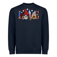 Navy love 4th july with gnome billie wilder Heavyweight Sweatshirt - texasbilliewilder
