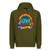 Army Green Love Your Truth Premium Hoodie - BundleAndBundleShop