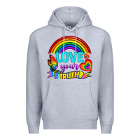 Heather Grey Love Your Truth Premium Hoodie - BundleAndBundleShop