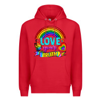 Red Love Your Truth Premium Hoodie - BundleAndBundleShop