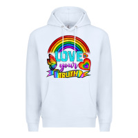 White Love Your Truth Premium Hoodie - BundleAndBundleShop