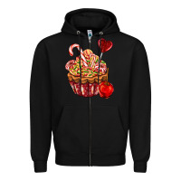 Black Christmas candy cupcake Zipper Hoodie - AdoDesignShop