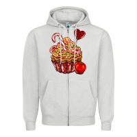 Dove Grey Christmas candy cupcake Zipper Hoodie - AdoDesignShop