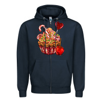 Navy Christmas candy cupcake Zipper Hoodie - AdoDesignShop