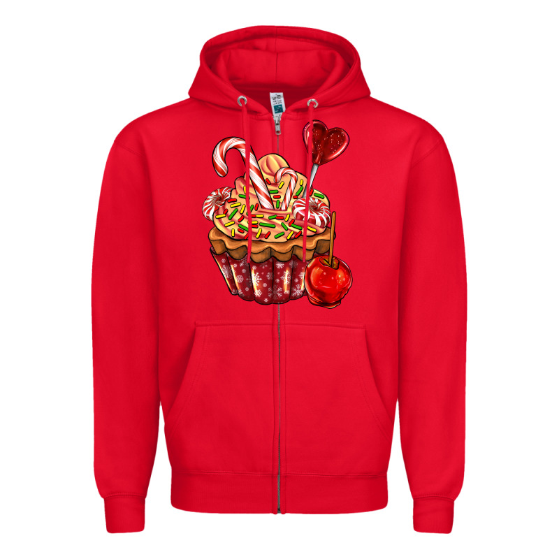 Christmas Candy Cupcake Zipper Hoodie by AdoDesignShop | Teevron