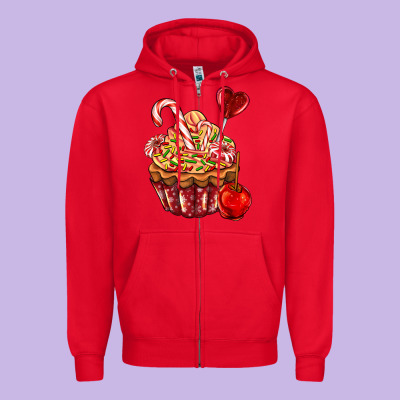 Christmas Candy Cupcake Zipper Hoodie Designed By Adodesignshop