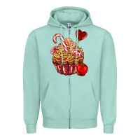 Seafoam Christmas candy cupcake Zipper Hoodie - AdoDesignShop