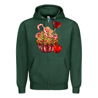 Sports Green Christmas candy cupcake Zipper Hoodie - AdoDesignShop
