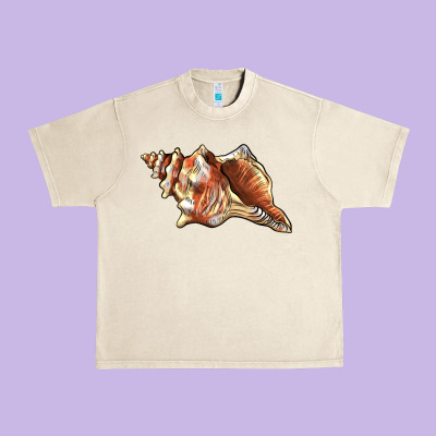 Sea   Shell Urban Heavy Tee Designed By Barkaloodesign