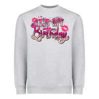 Heather Grey pink its my birthday Heavyweight Sweatshirt - Zillion Design Studio
