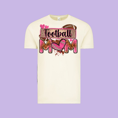 Football Mom With Leopard Vintage Tee Designed By Zillion Design Studio